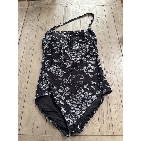 GOTTEX WOMEN ONEPIECE SWIMSUIT BLACK WHITE SIZE 16 - Picture 1 of 4